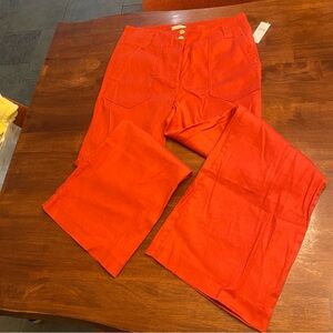 Anthropologie Maeve Red Wide Leg Pants
